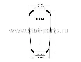 TRL1061 ПНЕВМОРЕССОРА БАЛЛОН BUS MAN,MERCEDES 720N