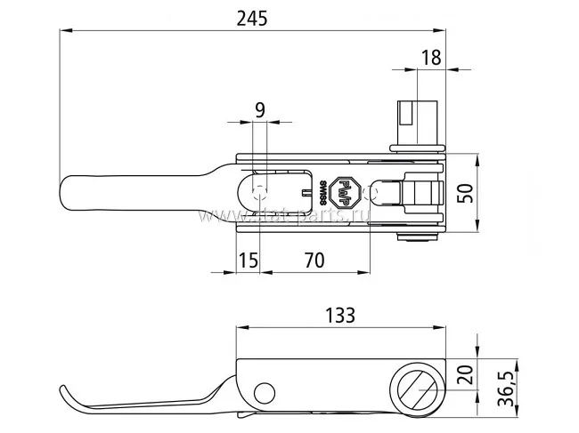 670.905111 НАТЯЖИТЕЛЬ БОКОВОГО ТЕНТА, ЛЕВЫЙ