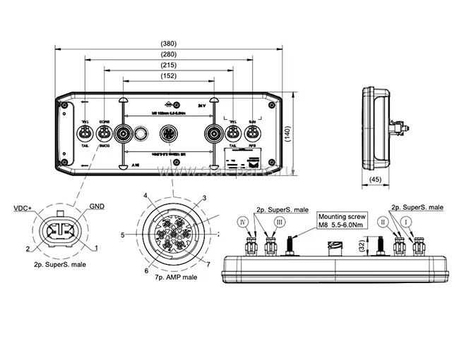 25-4122-051 ФОНАРЬ ЗАДНИЙ ПРАВЫЙ EcoLED III 7PIN AMP + 4x2PIN SuperSeal + SMCG