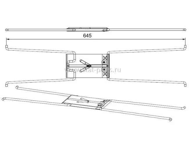 1119869 ШАРНИР - СПИЦА 645ММ СДВИЖНОЙ КРЫШИ TSE