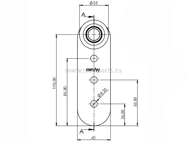 SPR-0930-8 РОЛИК БОКОВОЙ ШТОРКИ ПОЛУПРИЦЕПА