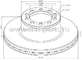 TL6.012-00A ТОРМОЗНОЙ ДИСК MERCEDES ACTROS ПЕРЕДНИЙ 9434210312