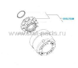 09317868 СТУПИЦА КОЛЕСА ПРИЦЕПА В СБОРЕ GKH1 3020 (С УПОРНЫМ КОЛЬЦОМ)