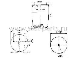 TRL1050 ПНЕВМОРЕССОРА БЕЗ СТАКАНА BPW 36K 4881NP02