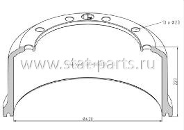 066.439-00A ТОРМОЗНОЙ БАРАБАН SAF 420X180  1.064.0260.02