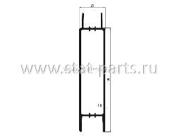 535.621063 ПРОМЕЖУТОЧНЫЙ СТЫКОВОЧНЫЙ АЛЮМИНИЕВЫЙ ПРОФИЛЬ БОКОВОГО БОРТА 3250Х100Х25ММ