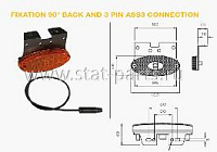 31-2367-037 ГАБАРИТНЫЙ ФОНАРЬ FLATPOINT II LED ОРАНЖЕВЫЙ С КРОНШТЕЙНОМ,С КАБЕЛЕМ 1,5М ASS3