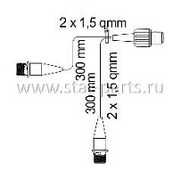 68-2509-047 КАБЕЛЬ С РАЗЪЕМАМИ НА НАПРЯЖЕНИЕ 24В ASS2 0,3М