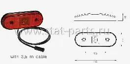 31-7804-124 ГАБАРИТНЫЙ ФОНАРЬ КРАСНЫЙ UNIPOINT I С КАБЕЛЕМ3,5М