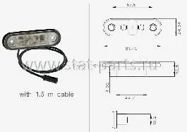 31-7104-014 ГАБАРИТНЫЙ ФОНАРЬ БЕЛЫЙ POSIPOINT II LED С КАБЕЛЕМ 1,5М