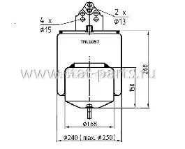 TRL1057 ПНЕВМОРЕССОРА В СБОРЕ С МЕТАЛЛИЧЕСКИМ СТАКАНОМ VOLVO ЗАД-ЗАДНЯЯ  6607NP01