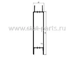 535.621063 ПРОМЕЖУТОЧНЫЙ СТЫКОВОЧНЫЙ АЛЮМИНИЕВЫЙ ПРОФИЛЬ БОКОВОГО БОРТА 3250Х100Х25ММ