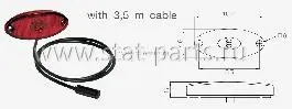 31-6404-124 ГАБАРИТНЫЙ ФОНАРЬ КРАСНЫЙ FLATPOINT II С КАБЕЛЕМ 3,5М