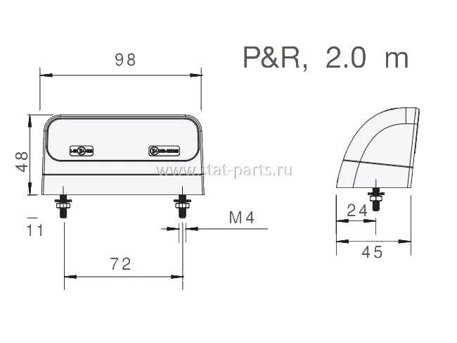 36-3804-014 ПОДСВЕТКА НОМЕРНОГО ЗНАКА REGPOINT II LED P&R 2,0М